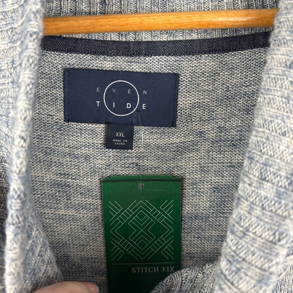 NWT Even Tide Men’s V-Neck Sweater with Toggle Closure Sz XXL - Picture 9 of 11